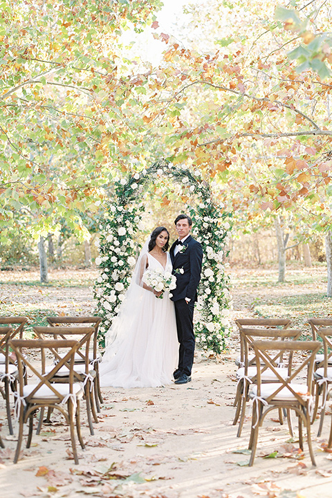  fall wedding at kestrel park – couple at ceremony 