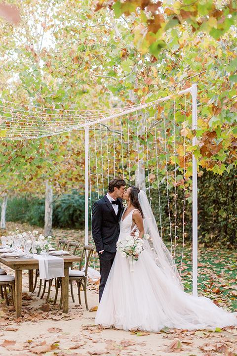  fall wedding at kestrel park – couple at reception 