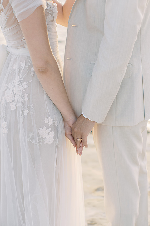  la jolla wedding on the beach with the groom in a tan suit - bride 