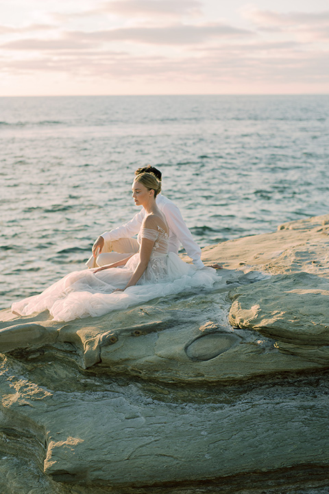  la jolla wedding on the beach with the groom in a tan suit - bride 