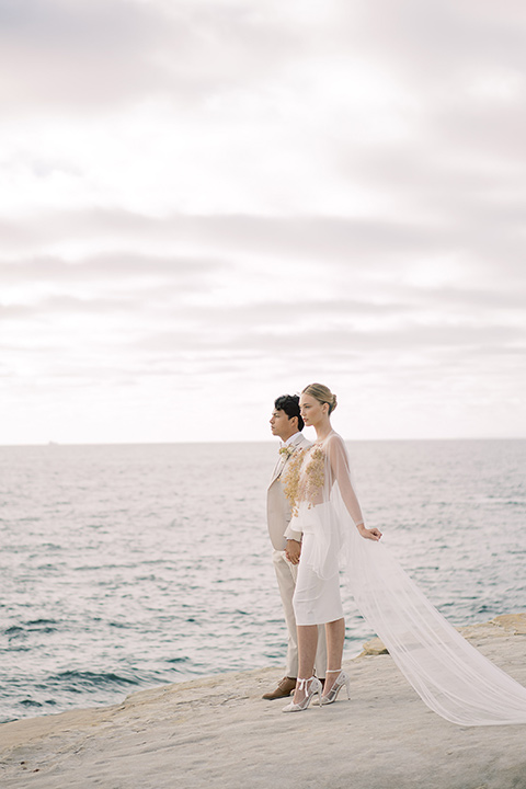  la jolla wedding on the beach with the groom in a tan suit - bride 