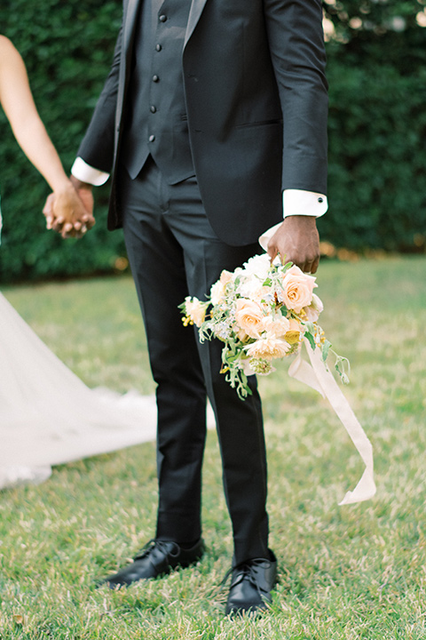  Lavender Marketplace wedding with classic black and white style and décor 