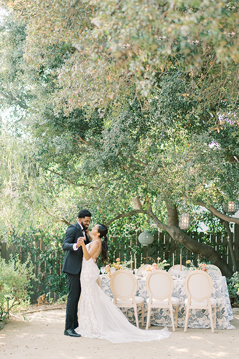  Lavender Marketplace wedding with classic black and white style and décor 