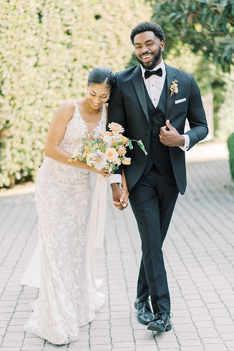  Lavender Marketplace wedding with classic black and white style and décor 