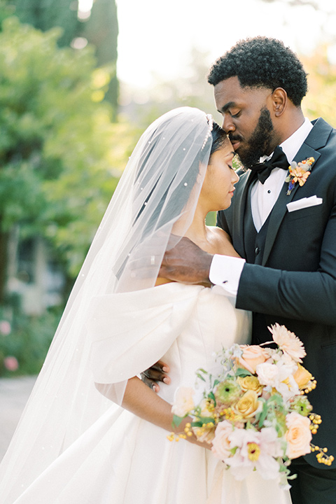  Lavender Marketplace wedding with classic black and white style and décor 