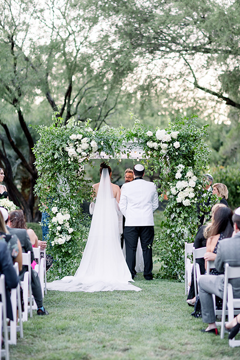  black and white wedding design with touches of greenery – bridesmaids 