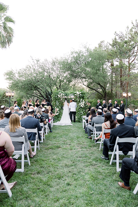  black and white wedding design with touches of greenery – bridesmaids 