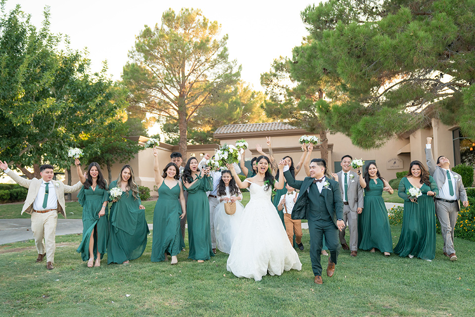  green las vegas wedding – bridal party 