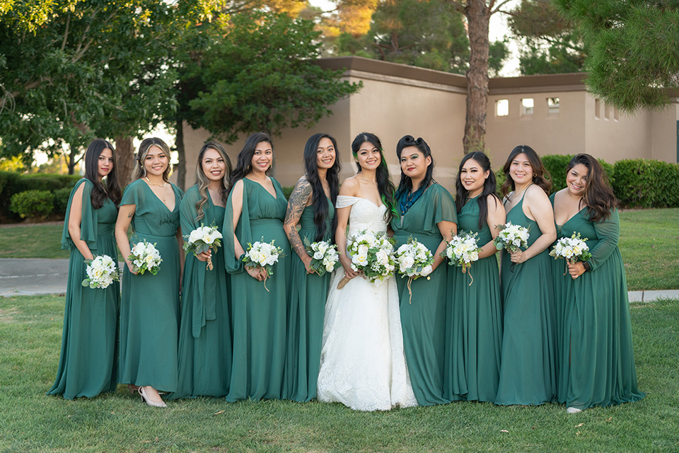  green las vegas wedding – bridesmaids 