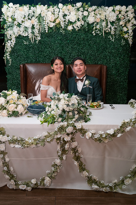  green las vegas wedding – couple at church reception 