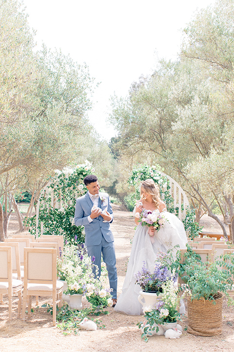 blue wedding with Spanish touches