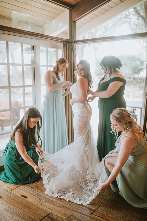  Modern boho wedding design with green and teal touches 