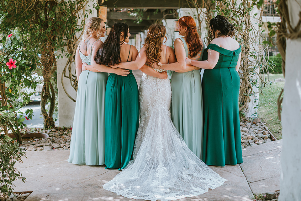  Modern boho wedding design with green and teal touches 