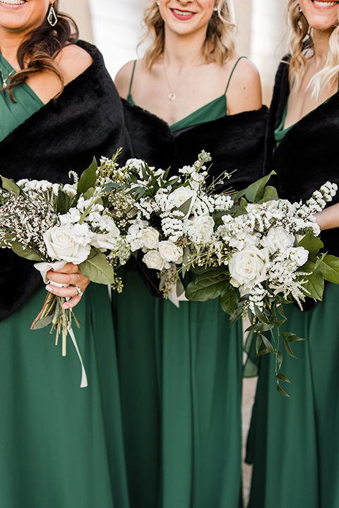  burgundy and green wedding with winter vibes –bridesmaids 
