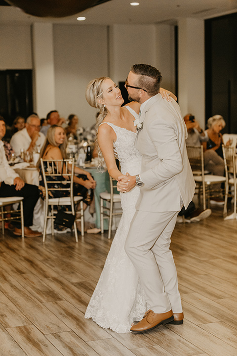  a tan and teal wedding with rustic chic details – first dance 