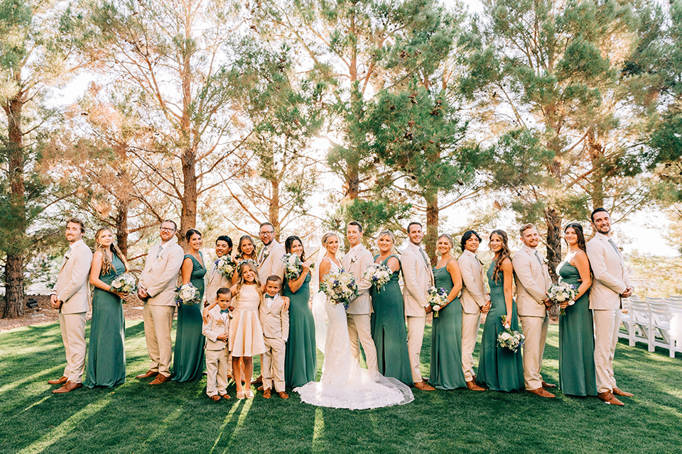  a tan and teal wedding with rustic chic details – wedding party 