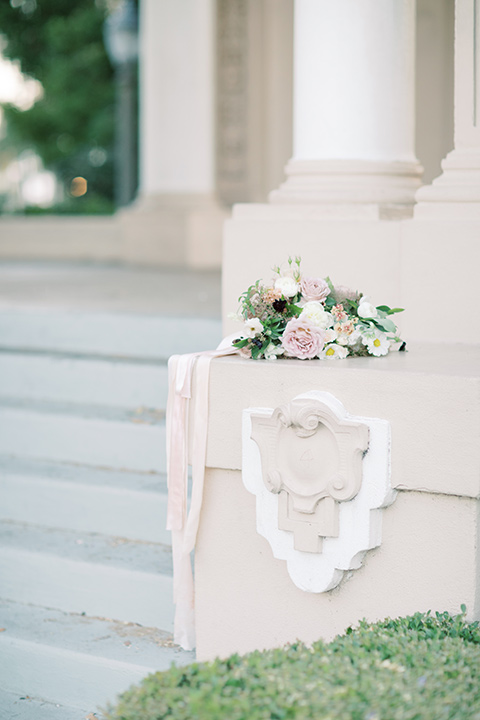  classic and modern balboa wedding with the groom in a navy shawl – florals