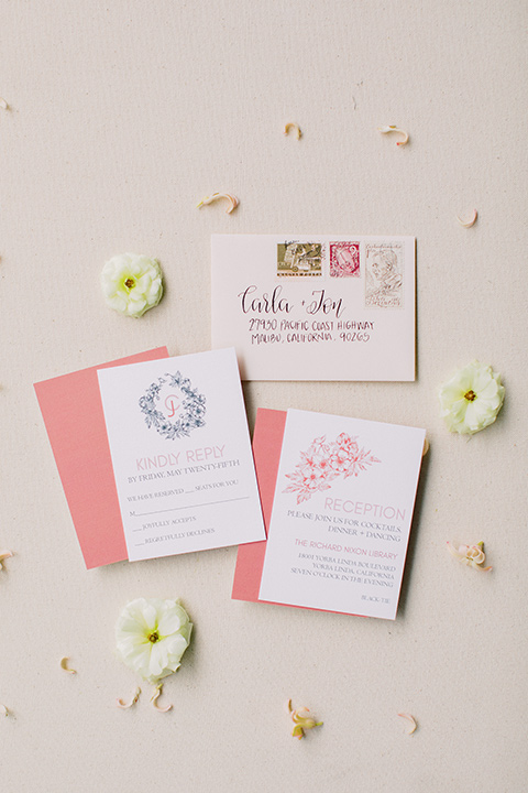  classic and modern balboa wedding with the groom in a navy shawl – invitations