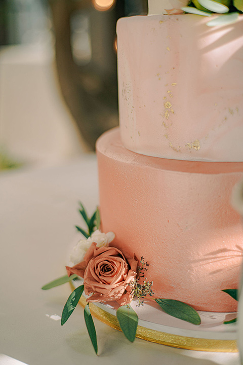  a romantic blush and blue wedding with garden details - cake 