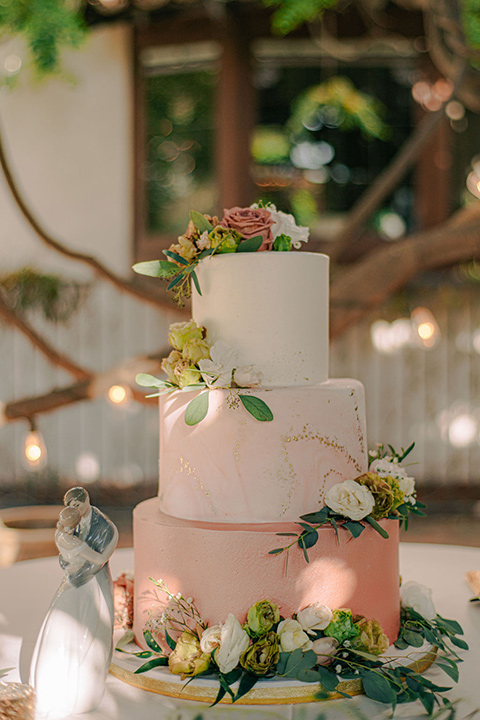  a romantic blush and blue wedding with garden details - cake 