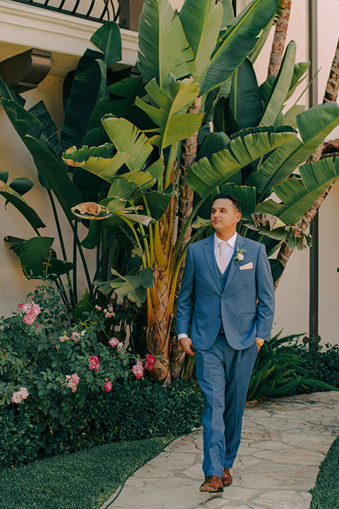  a romantic blush and blue wedding with garden details - groom 
