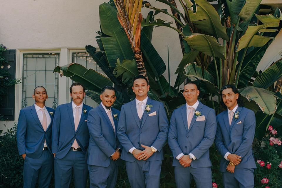  a romantic blush and blue wedding with garden details - groomsmen 