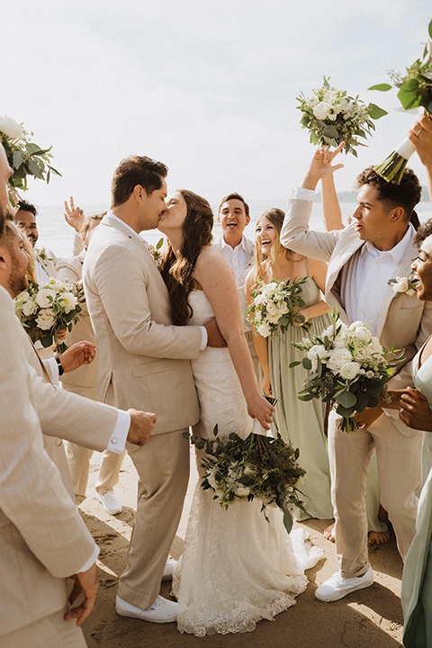  boho modern beach wedding on the sand – bridal party