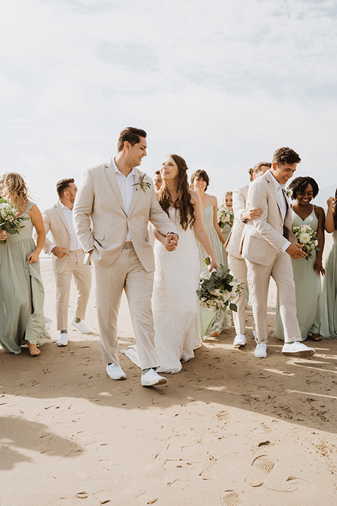  boho modern beach wedding on the sand – bridal party 