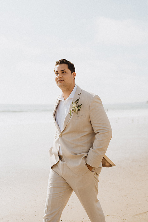  boho modern beach wedding on the sand – groom