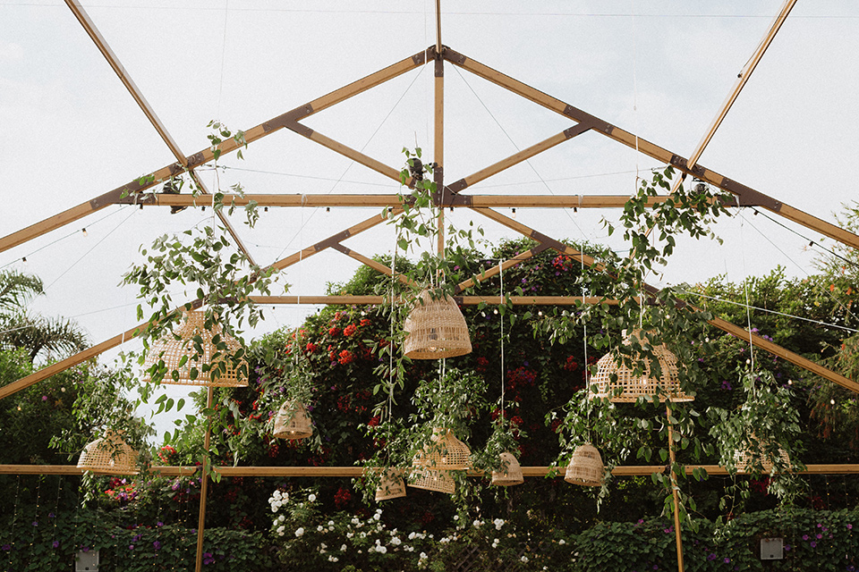  boho modern beach wedding on the sand – reception lighting