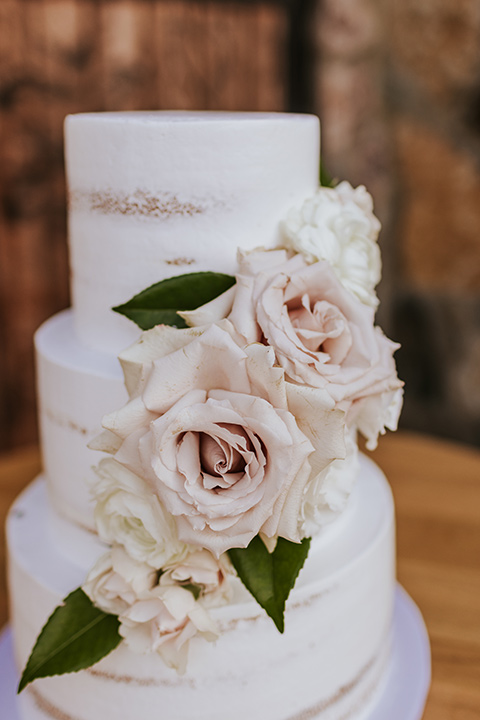  pink and black ranch wedding with elegant details - cake 