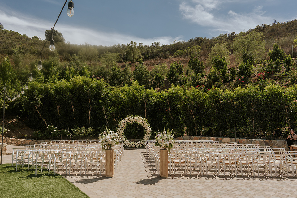  pink and black ranch wedding with elegant details - ceremony 