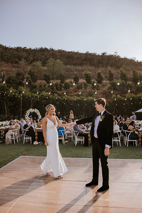  pink and black ranch wedding with elegant details - first dance  