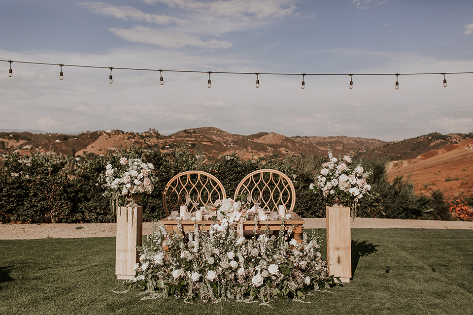  pink and black ranch wedding with elegant details - chris-and-sabeena-wedding-tables1