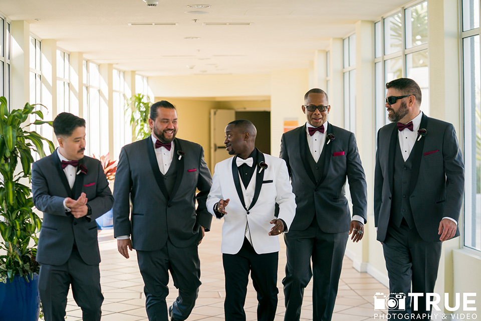  black and white beach wedding with lux details – groomsmen 