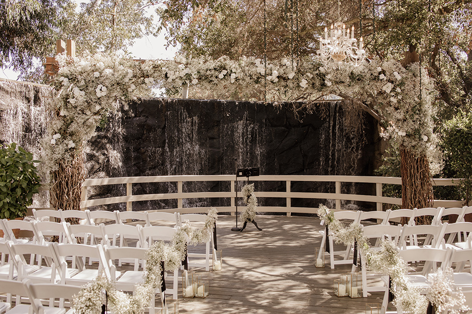  black and blush wedding with drums and star décor – ceremony space