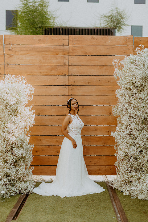  white and black wedding at the East Angel in LA – bride