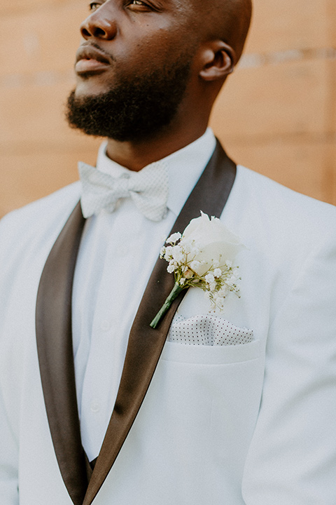  white and black wedding at the East Angel in LA – groom