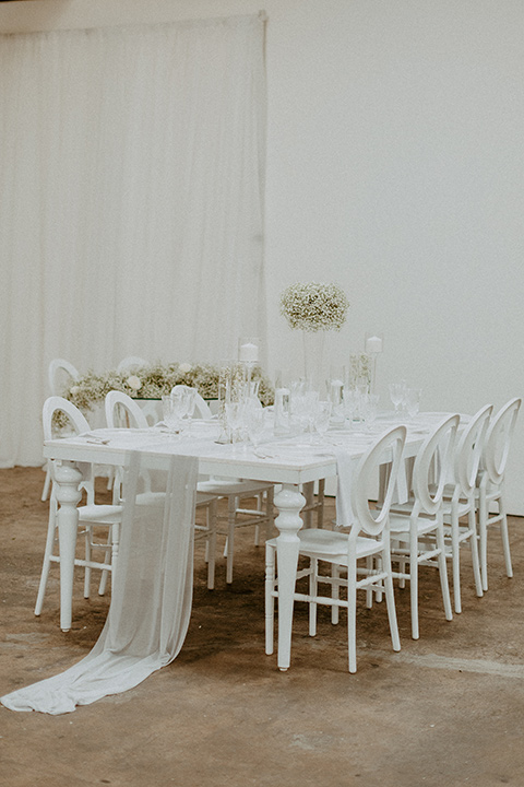  white and black wedding at the East Angel in LA – sweetheart tables
