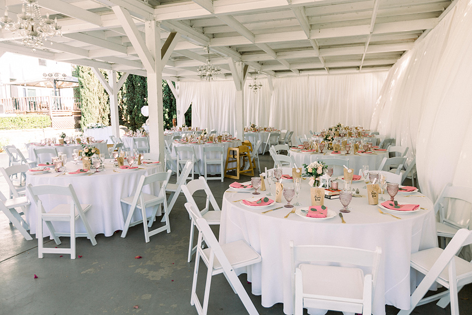  a romantic garden wedding with grey and pink décor and style, with the bride in a gorgeous white gown and the groom in a heather grey suit, the bridesmaids were in blush pink gowns and the groomsmen in heather grey suits – reception décor