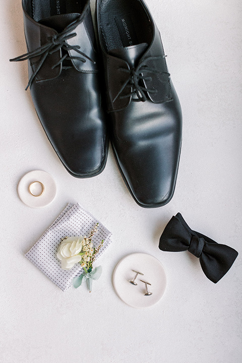  A dramatic modern black and white wedding in Central Park New York City - groom accessories 