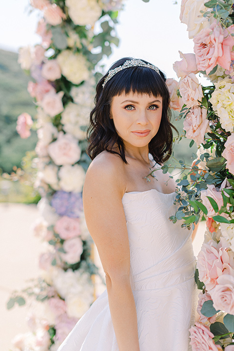  feminine spring editorial at a villa and the groom in a steel blue suit – bride 