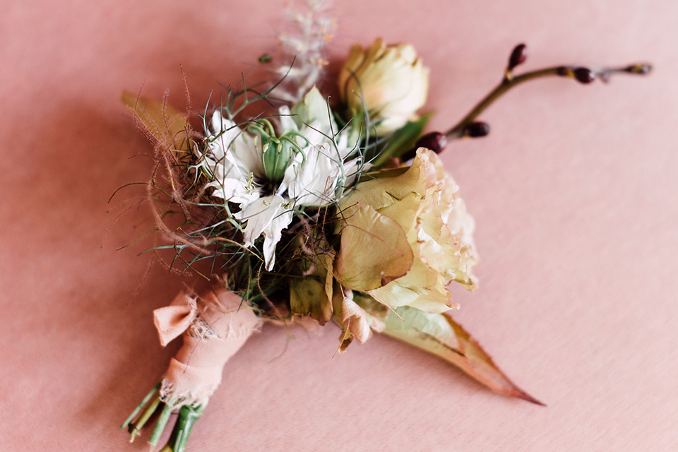  fig house shoot with burgundy and yellow details and the groom in a burgundy tuxedo – boutionniere 