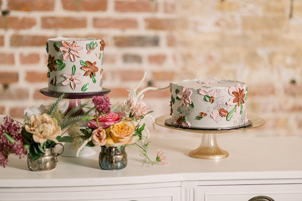  a burgundy and teal industrial winter wedding - cake 