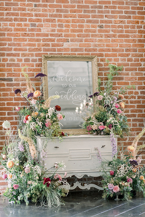  a burgundy and teal industrial winter wedding - reception decor 