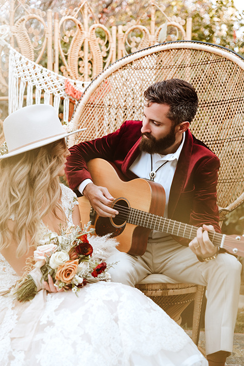  a burgundy and teal industrial winter wedding - groom 