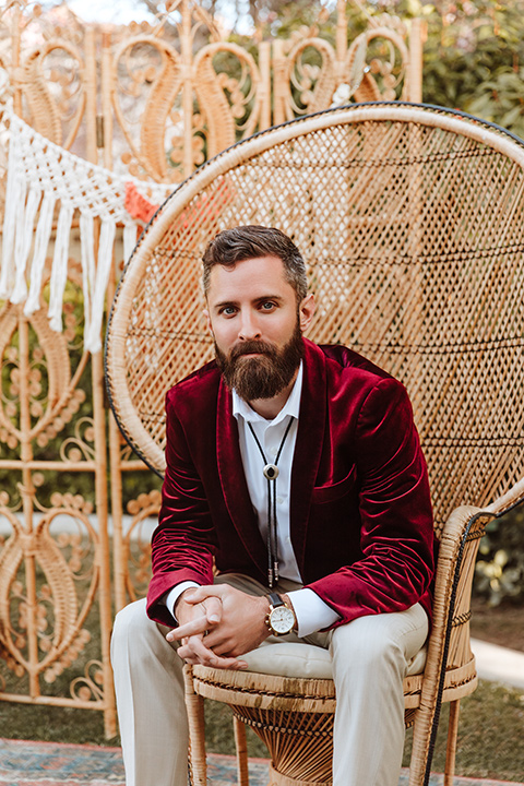  a burgundy and teal industrial winter wedding - groom 