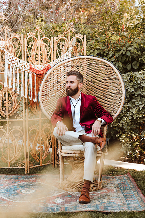  a burgundy and teal industrial winter wedding - groom 