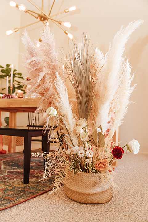  a burgundy and teal industrial winter wedding - table décor 