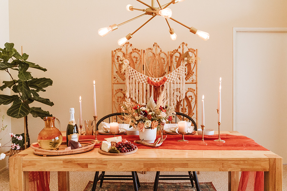  a burgundy and teal industrial winter wedding - sweetheart table 